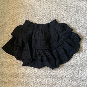 aerie rock n ruffle black skirt